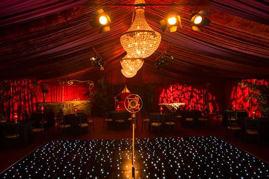 Empire chandelier for opulent private party