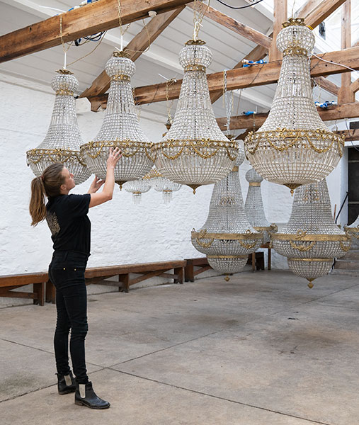 Empire Chandeliers 1.15 metres for hire from Crescent Moon