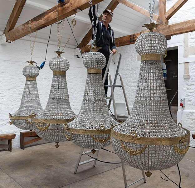 Empire Chandeliers 1.65 metres for hire from Crescent Moon
