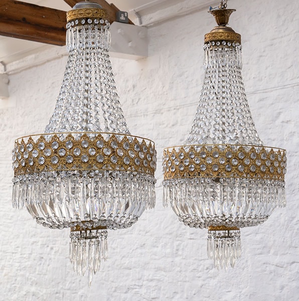 Vintage Empire Necklace Chandeliers - pair