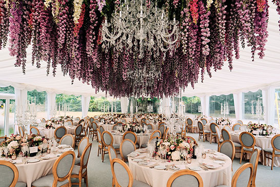 Jersey wedding bespoke marquee decor with floral canopy image 3 in medium size