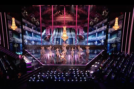 The Greatest Dancer - Stunning Empire Chandelier on stage for hire by Crescent Moon
