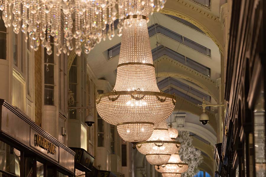 3.5 meter giant Empire Chandeliers for hire seen at Burlington Arcade