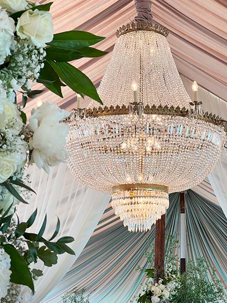 Crystal Empire Chandelier for hire 1.8 meter from Crescent Moon