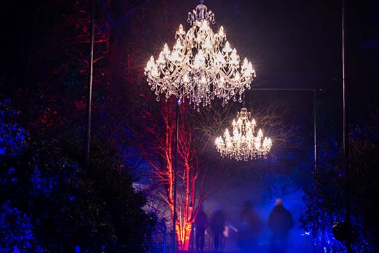 Dunham Massey Chandeliers outdoors light trails