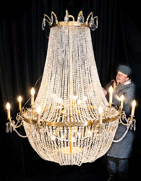 Large Regency Empire chandelier 1.65m available for hire