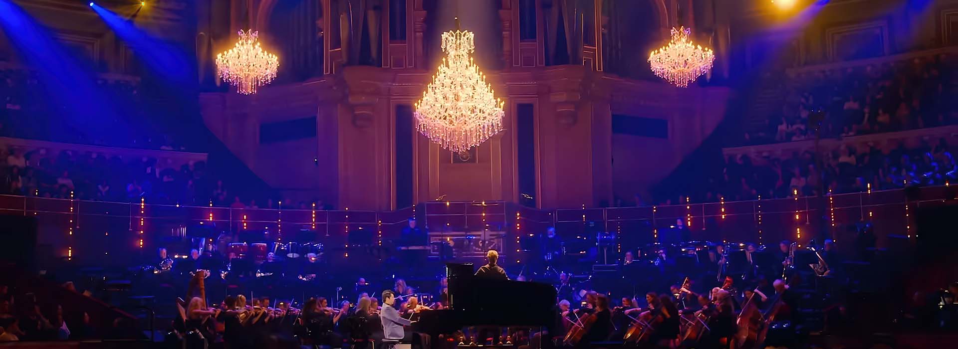 Lang Lang performs at Royal Albert Hall underneath Crescent Moons chandeliers