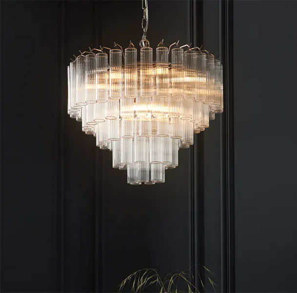 Deco 60 chandelier on black wall