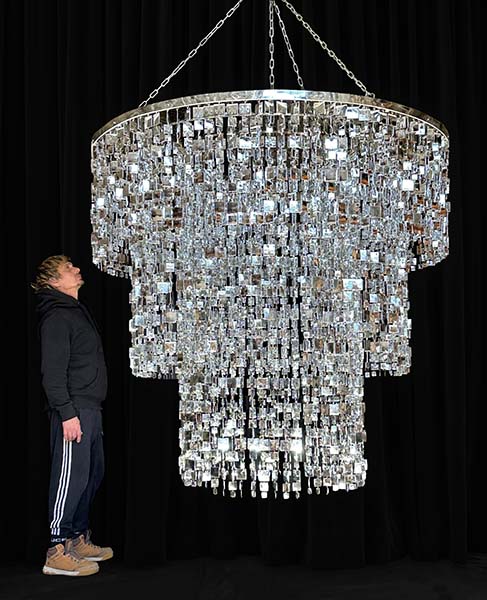 rotating disco mirror chandelier