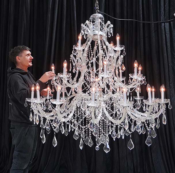 Marie Therese 145 chandelier crystal and silver suitable for outside
