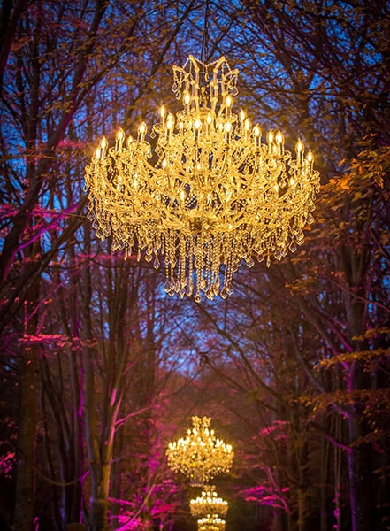 Marie Therese 150 chandelier at outdoor lights trail event in Ireland