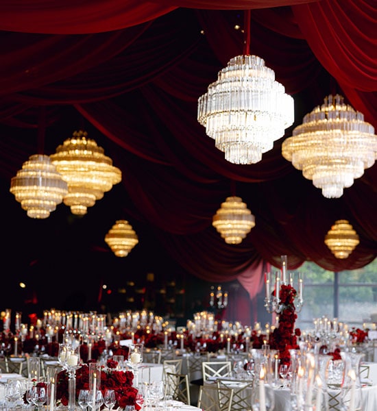 Deco chandeliers hired for private event in London by Crescent Moon