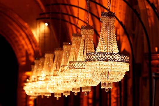 French Crystal chandeliers at Westminster Abbey