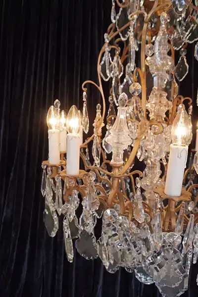 French Gilded 130 chandelier detail